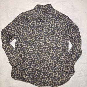 Banana Republic Men's Animal Print Shirt - Black and Tan